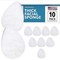 10 Pack Extra Thick Facial Sponge for Daily Deep Cleansing - Regular Buff Style Exfoliating Pads for Removing Dead Skin, Dirt & Makeup - Normal to Oily - Made in The USA - Reusable Puf - White
